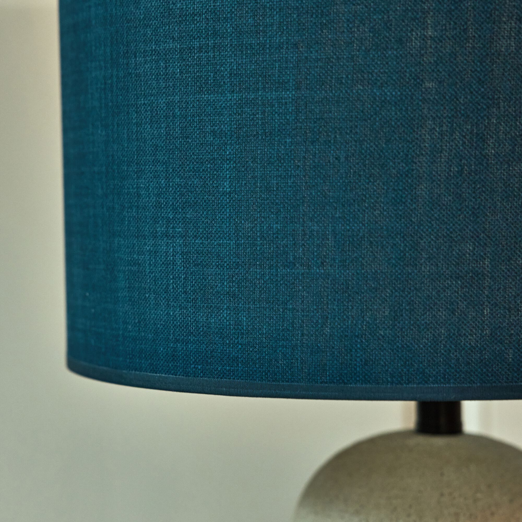 MISTRAL - Abat-jour cylindrique en tissu D30cm - bleu figuerolles