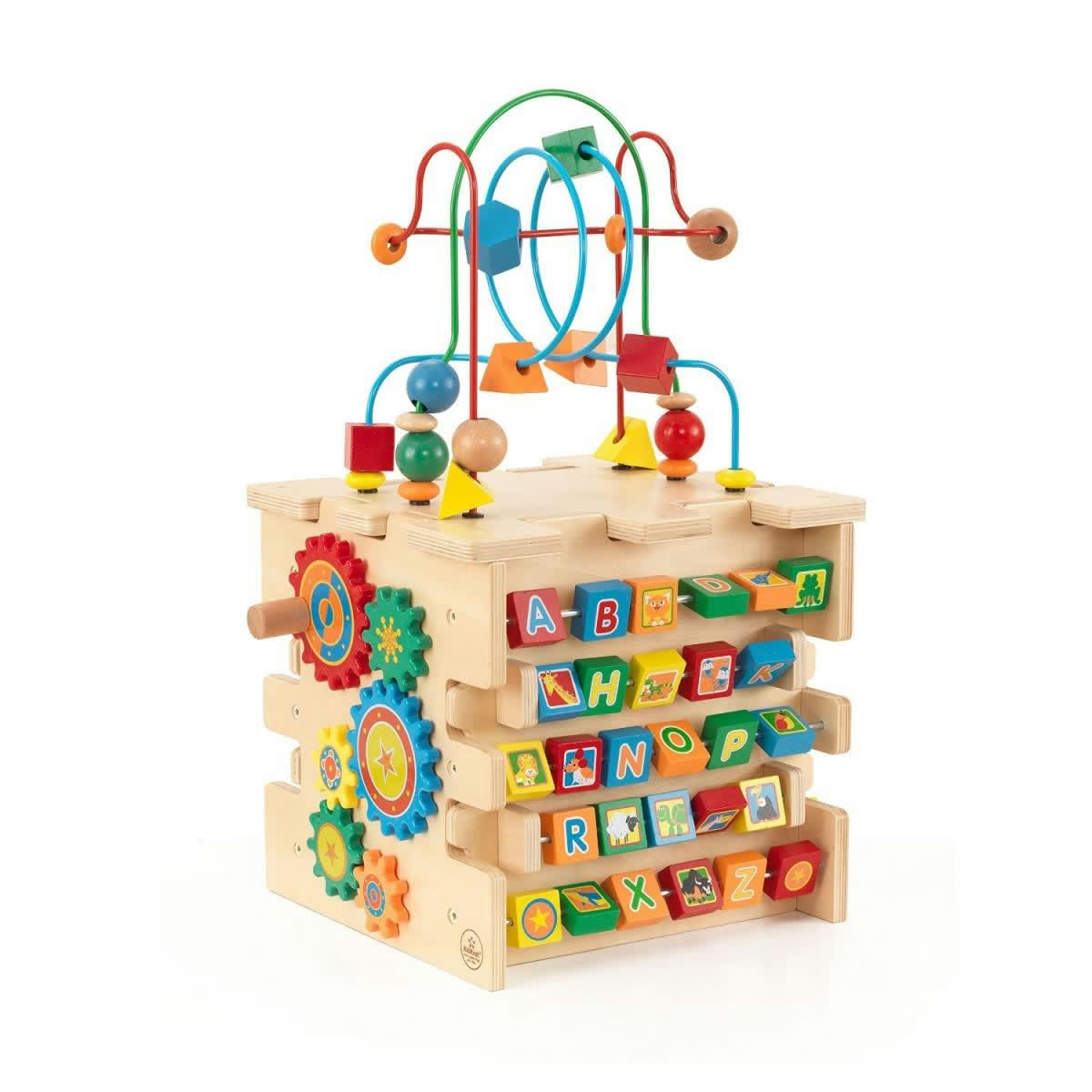 - Cube d'éveil multi-activité en bois
