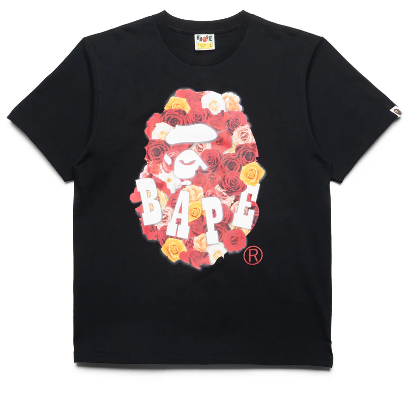 A Bathing Ape Rose Ape Head Tee - Black