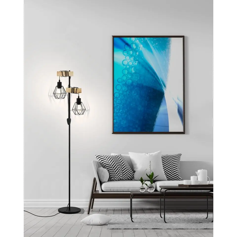 EGLO Townshend 5 Vloerlamp - E27 - 166,5 cm - Zwart, Bruin