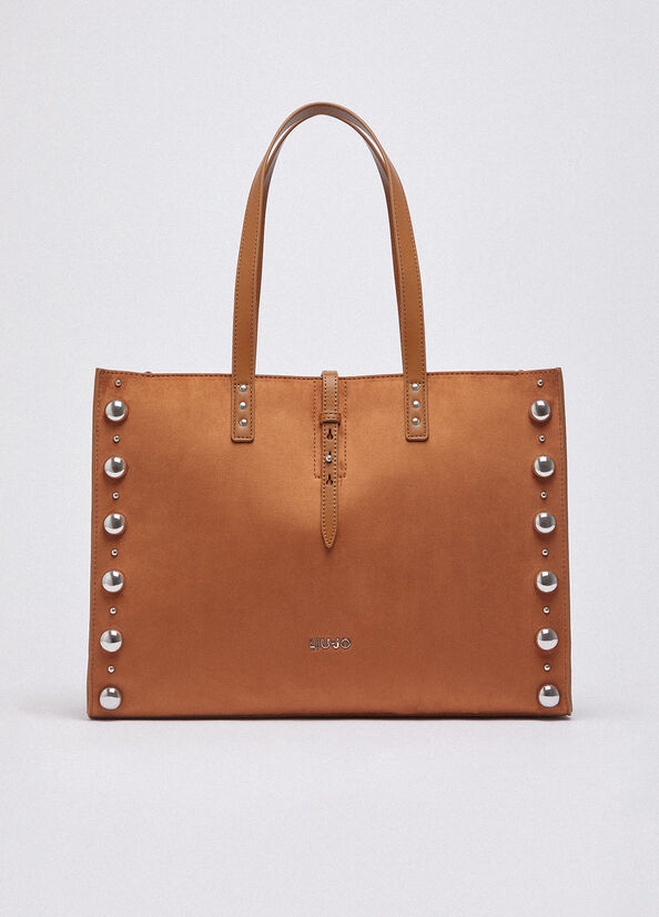 Tote bag grande con borchie