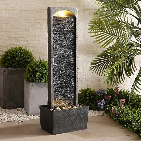 Fontaine cascade LED en polyrésine, noire Teamson Home