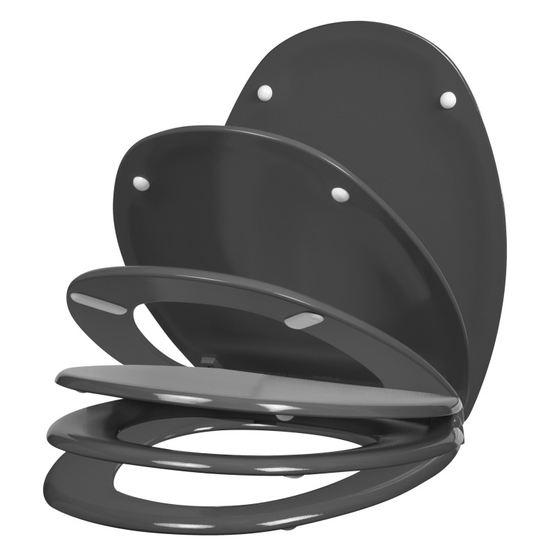 Abattant de toilette Serinity 2 en bois compressé gris anthracite ALLIBERT