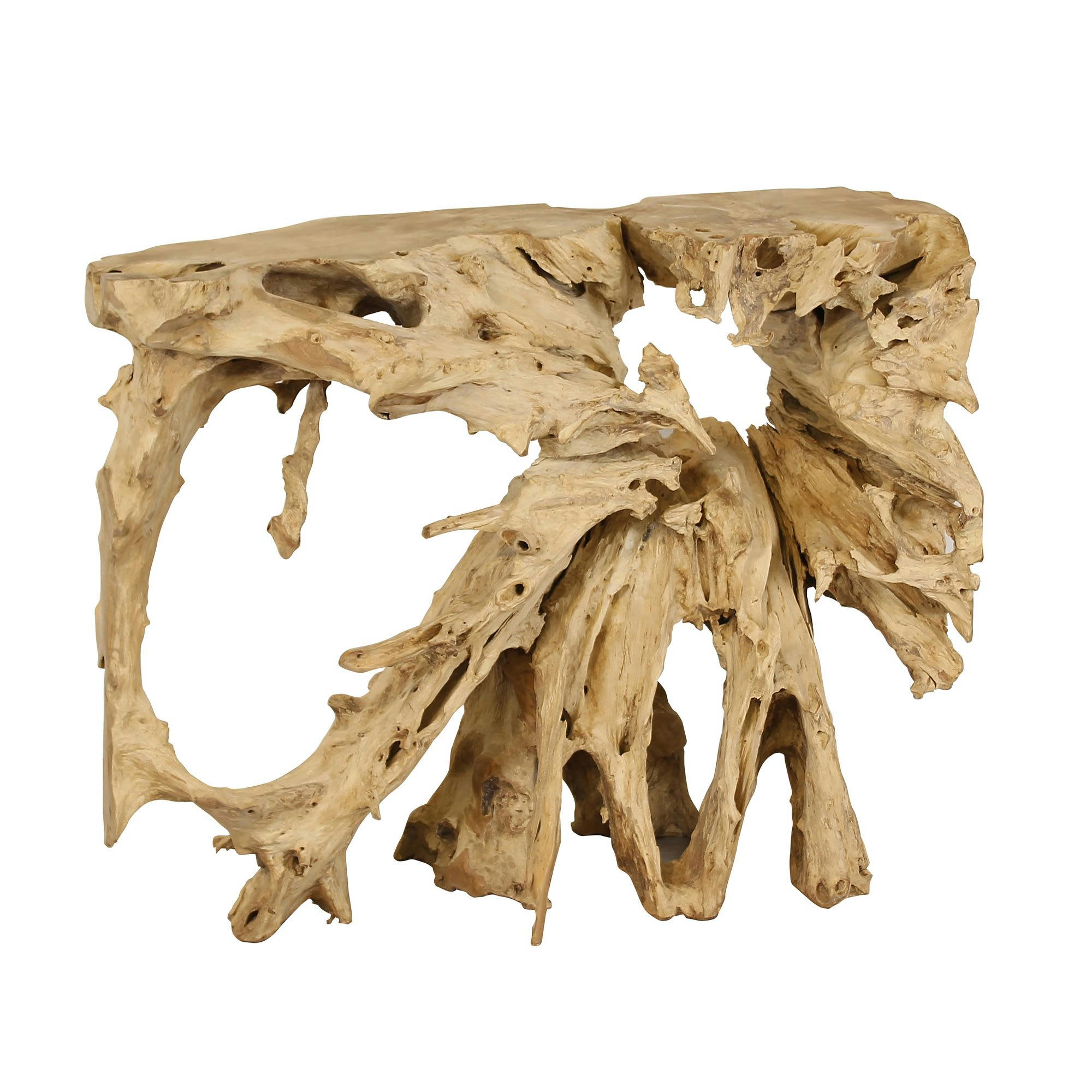 GOBI - Console en racine de teck blanchi