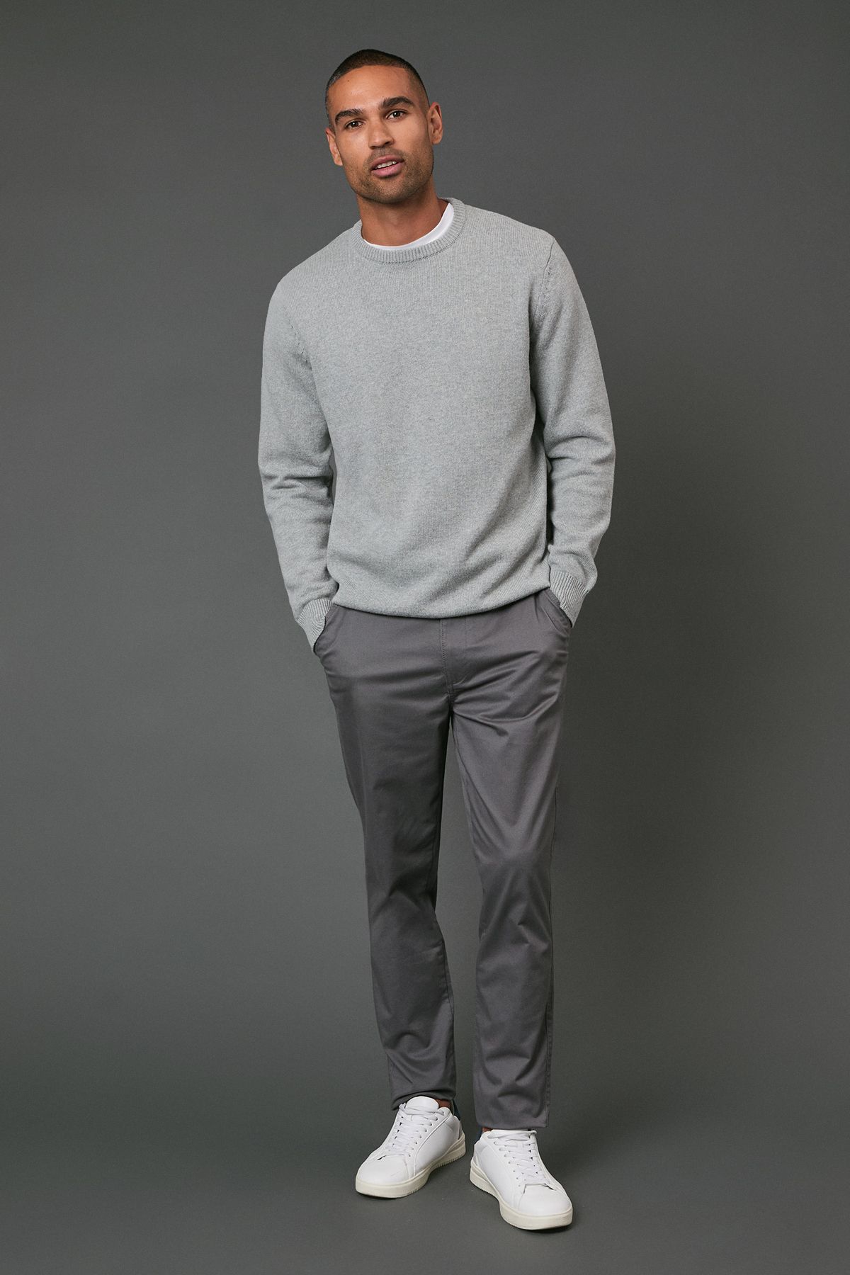 Maine Grey Premium Slim Fit Chino Trouser