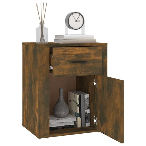 NNEVL Bedside Cabinet Smoked Oak 50x36x60 cm Engineered Wood