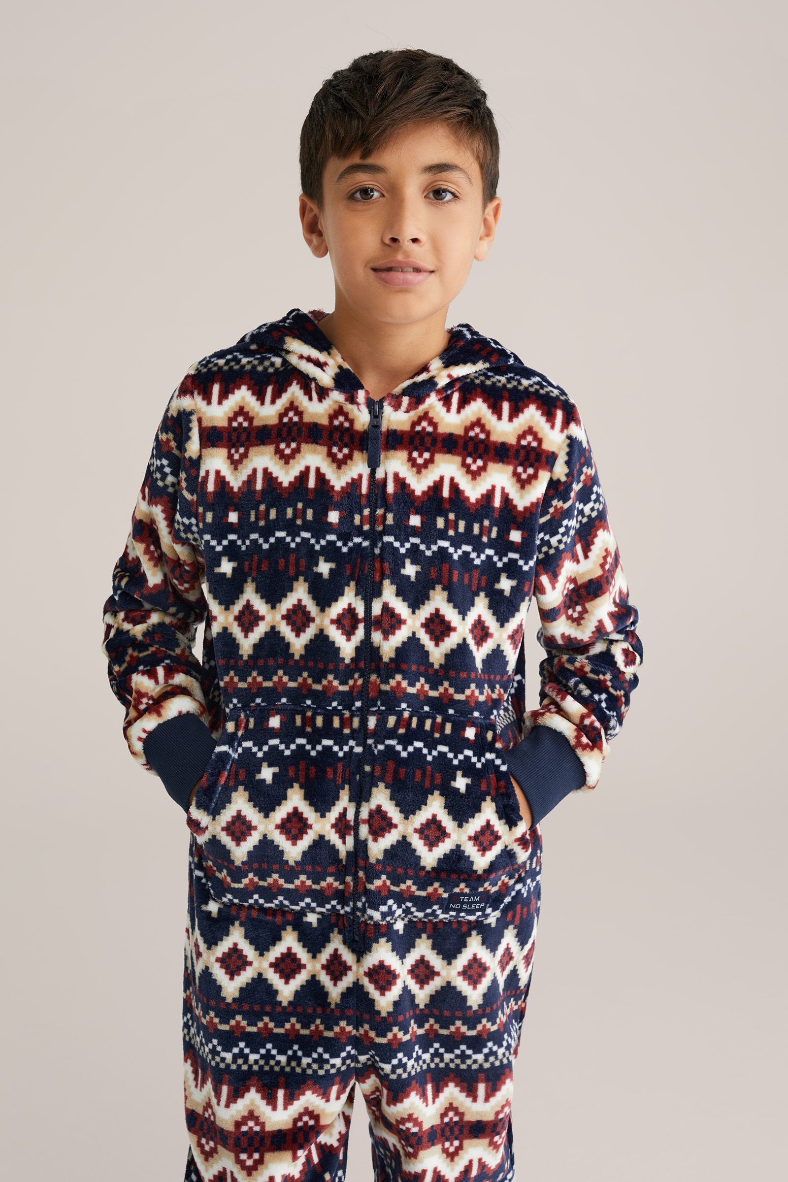 Jongens onesie met kerstprint