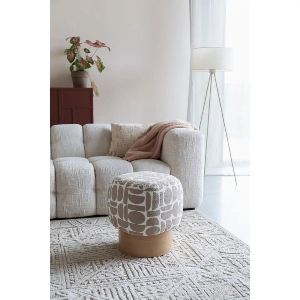 Housecraft Living Cyril Poef/ Krukje Vierkant Beige