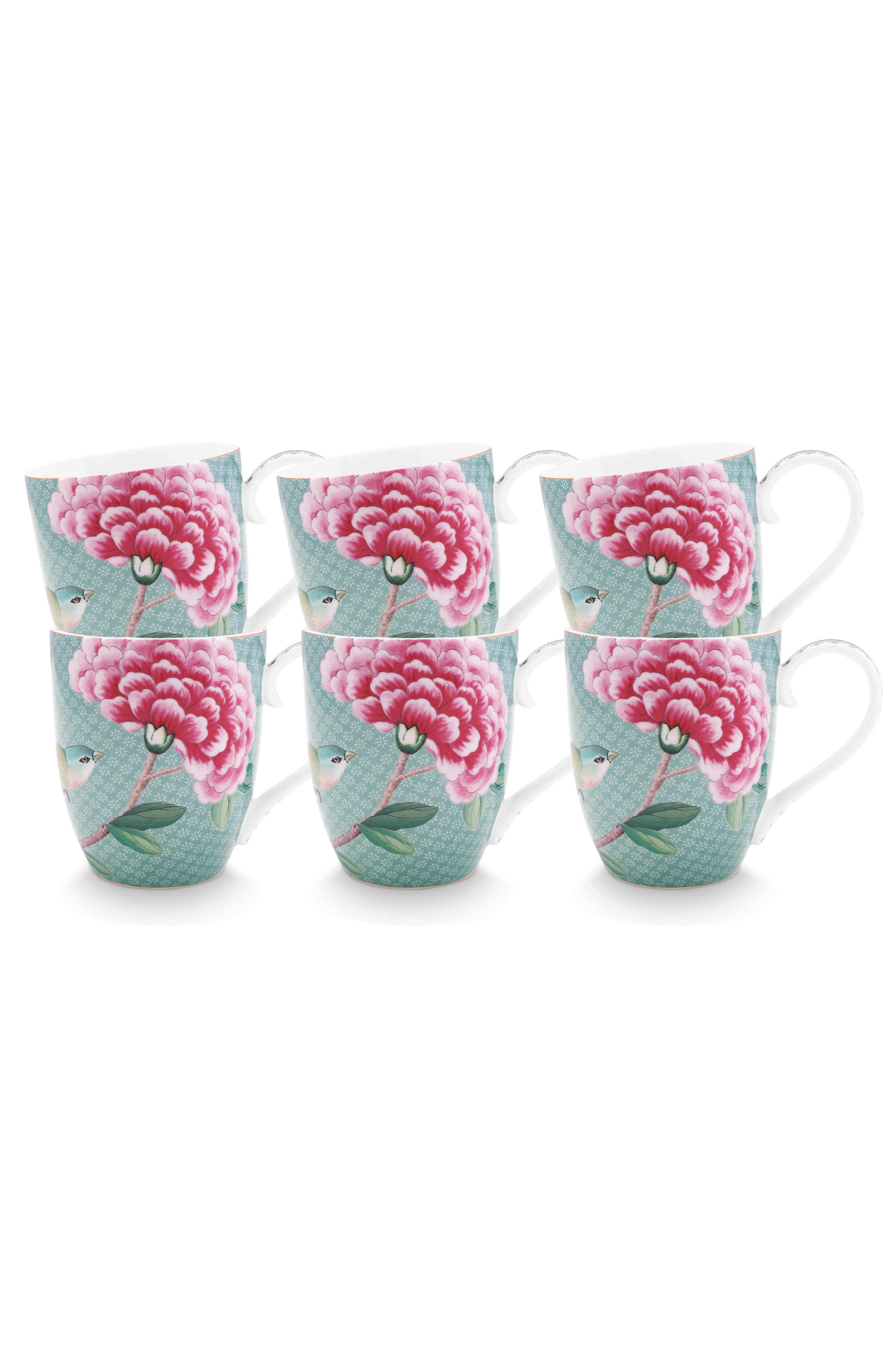 Pip Studio - Blushing Birds Mokken - Servies set van 6 - 365ml