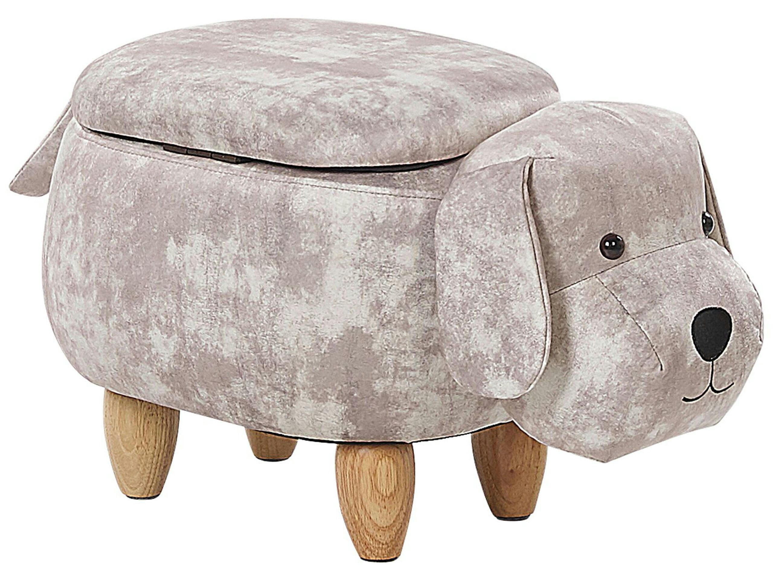 DOGGY - Tabouret enfant en velours beige