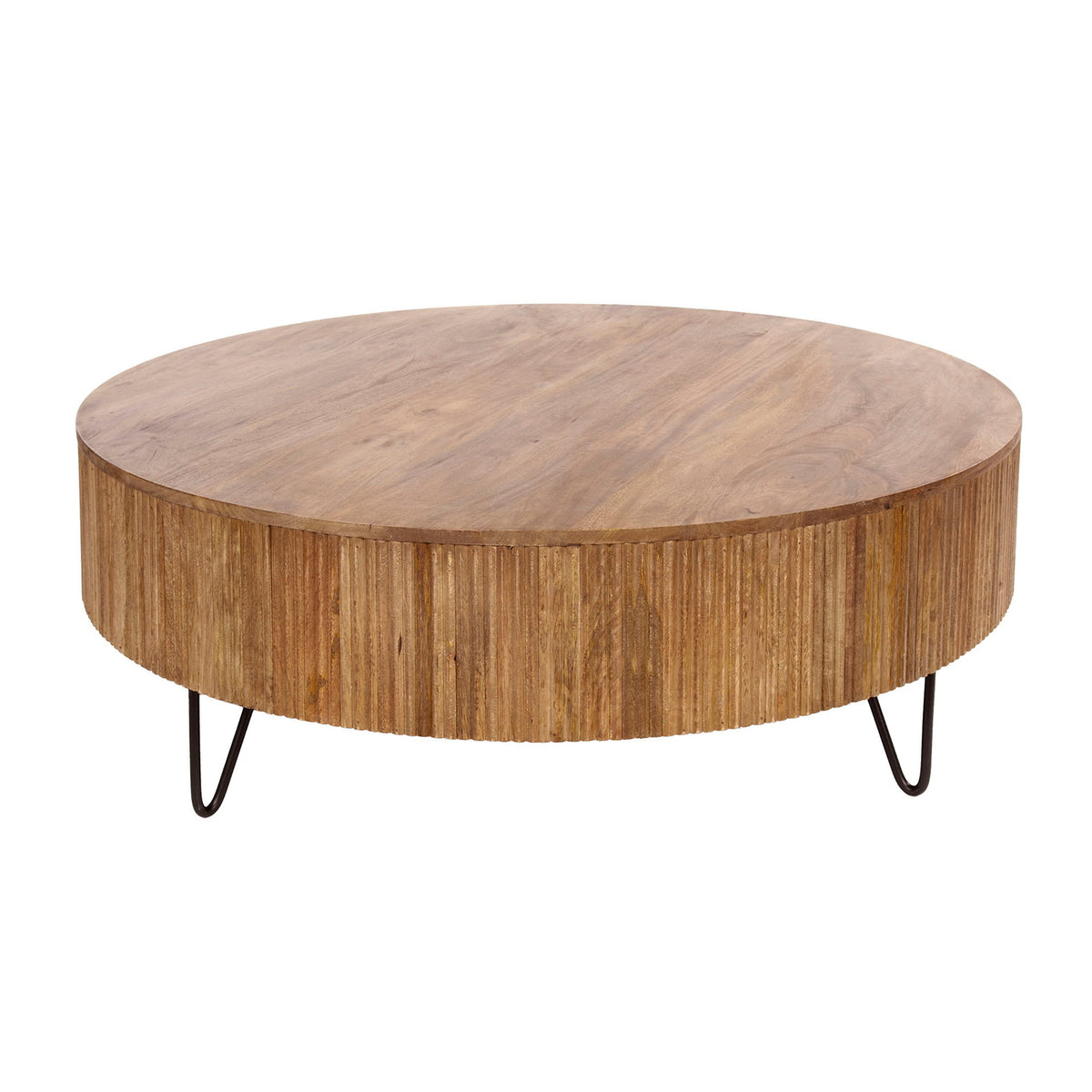 Giga Meubel Salontafel Wave - Naturel Mangohout - Ø120x38cm