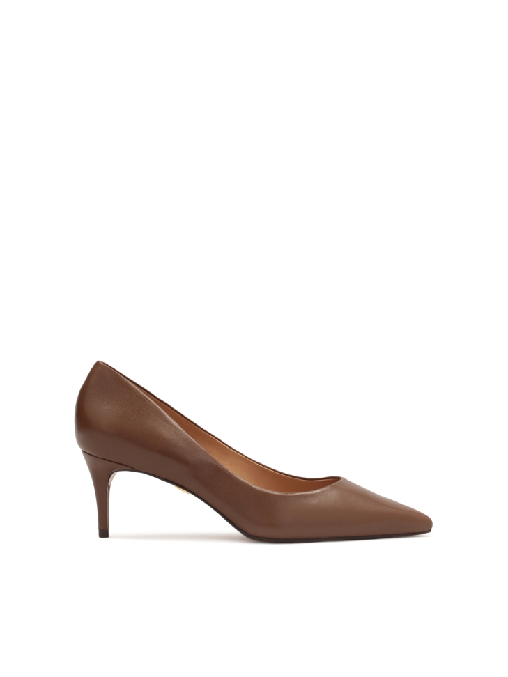 Stylish brown leather pumps