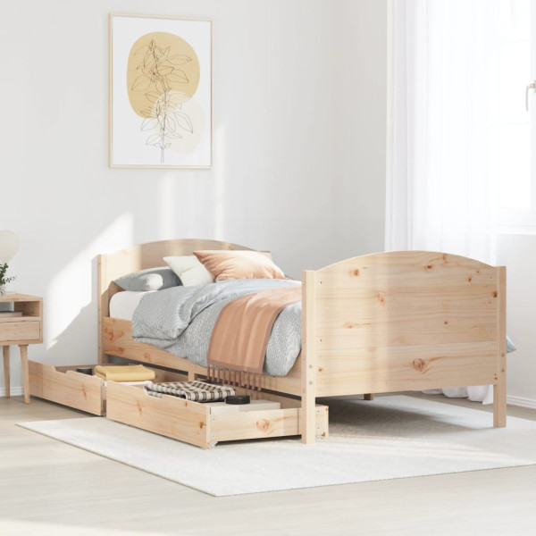 Łóżko Drewniane Rama Łóżka Sofa Brązowe Do Sypialni Pokoju 75x190 cm