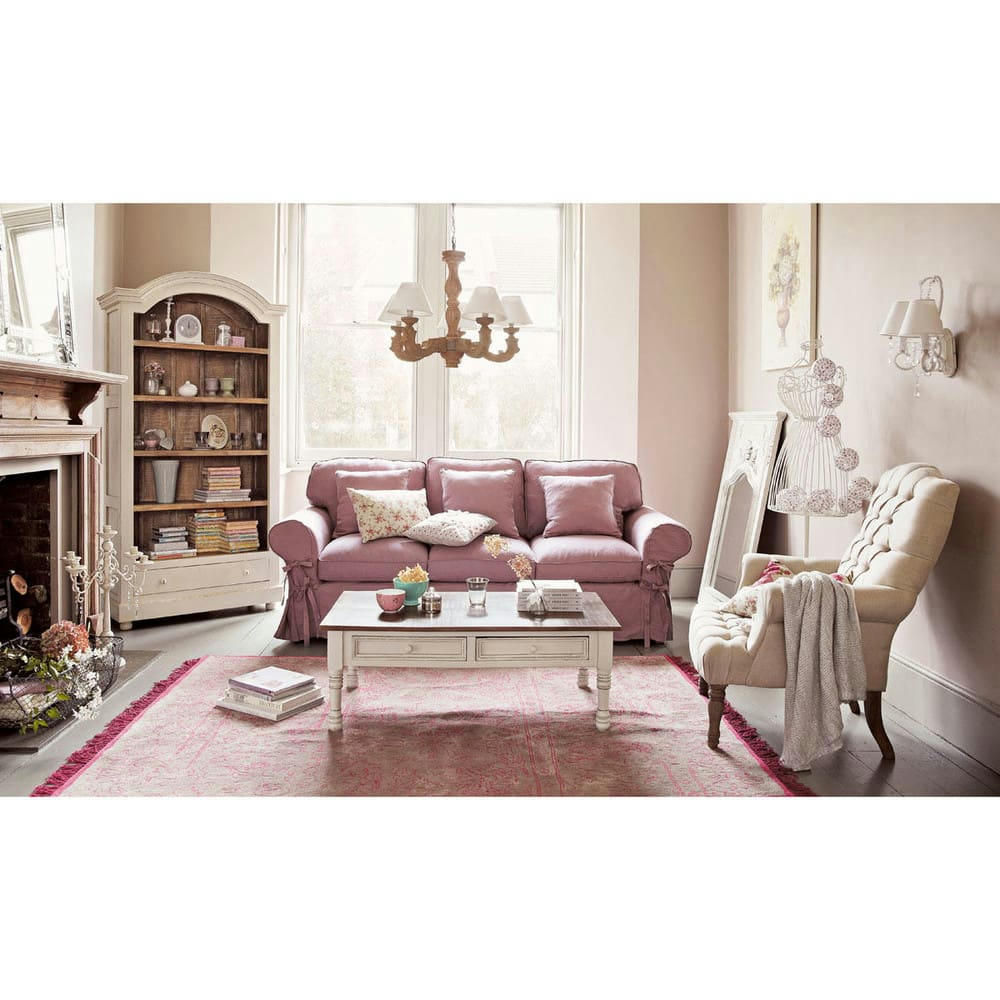 Amélie - Table basse en manguier massif blanchi