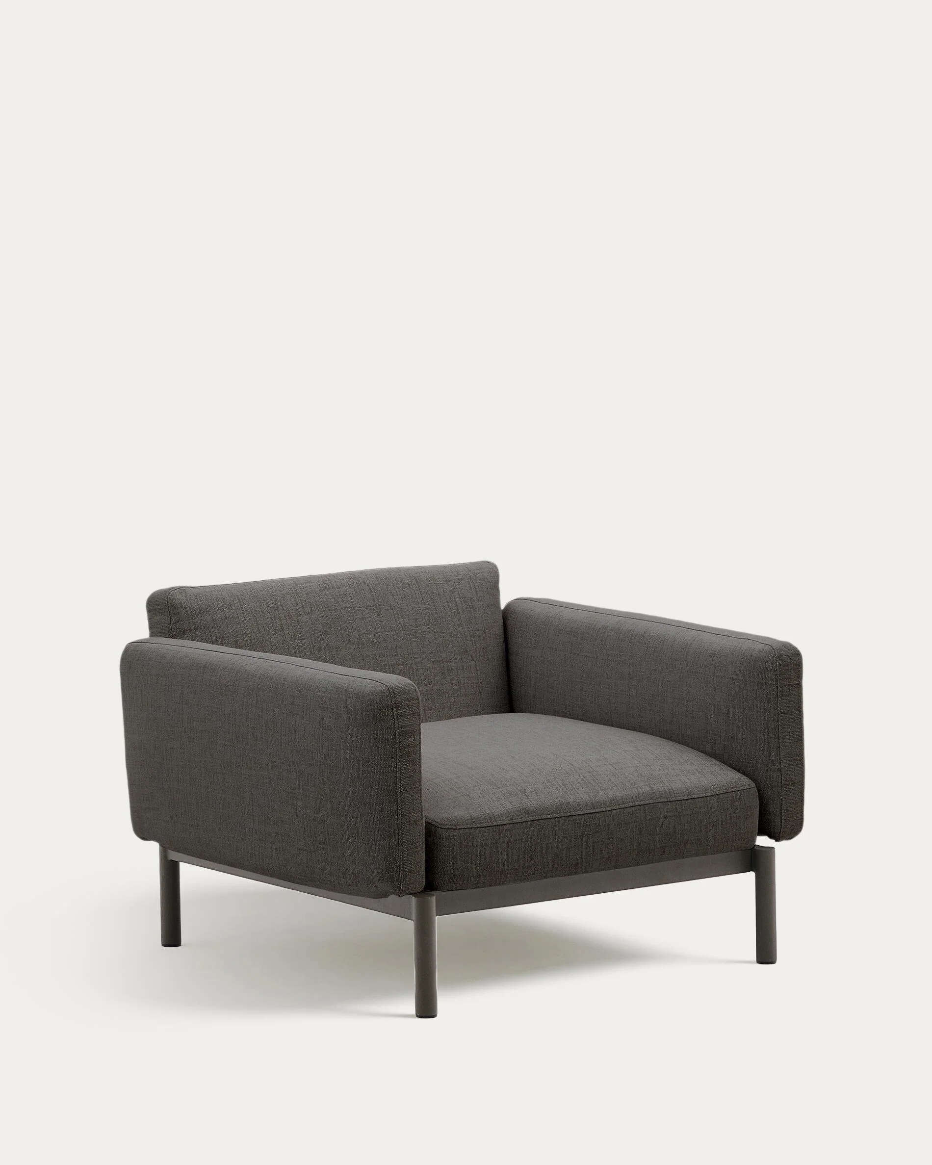 Sorells modular outdoor armchair in aluminium with a grey finish