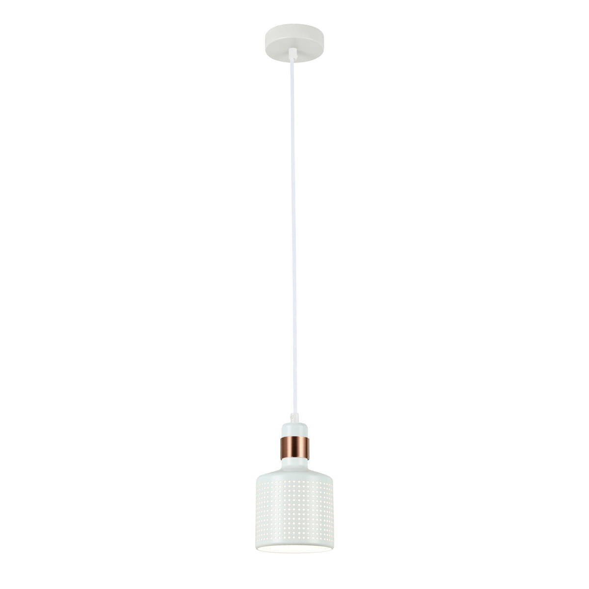 Lampa wisząca biało-miedziana Restenza 1xE27x40W wym: 100x12x12 cm Italux