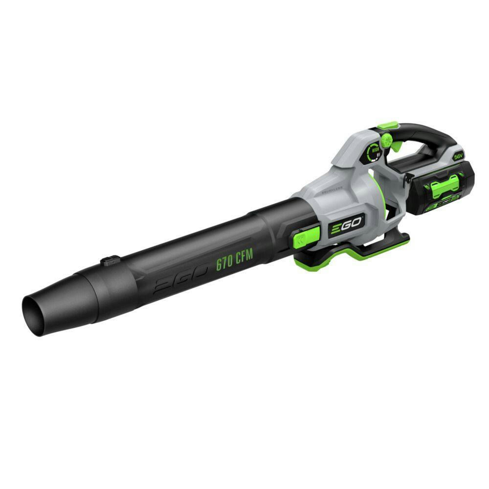 EGO POWER+ 56V Brushless Cordless 670 CFM Leaf Blower with (1) 4.0Ah Battery and (1) 320W Charger