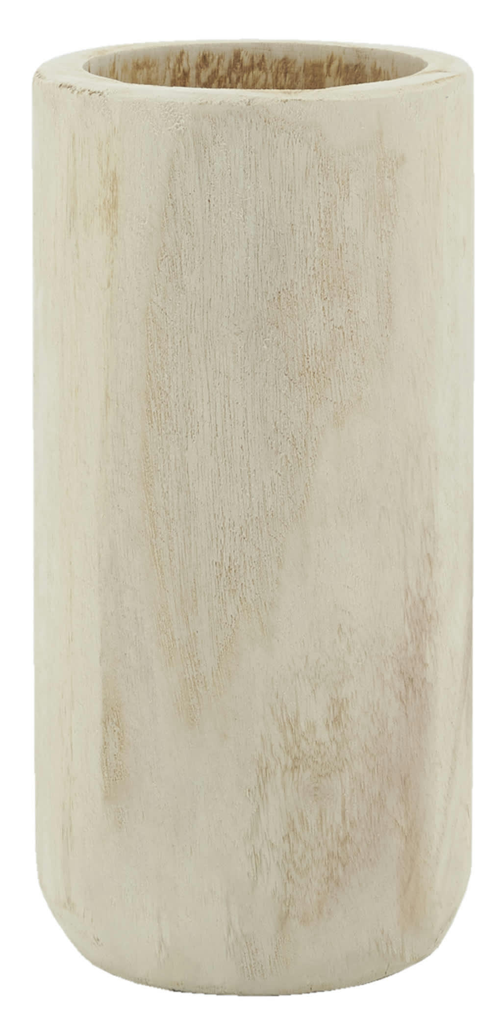 - Grand vase rond en bois clair