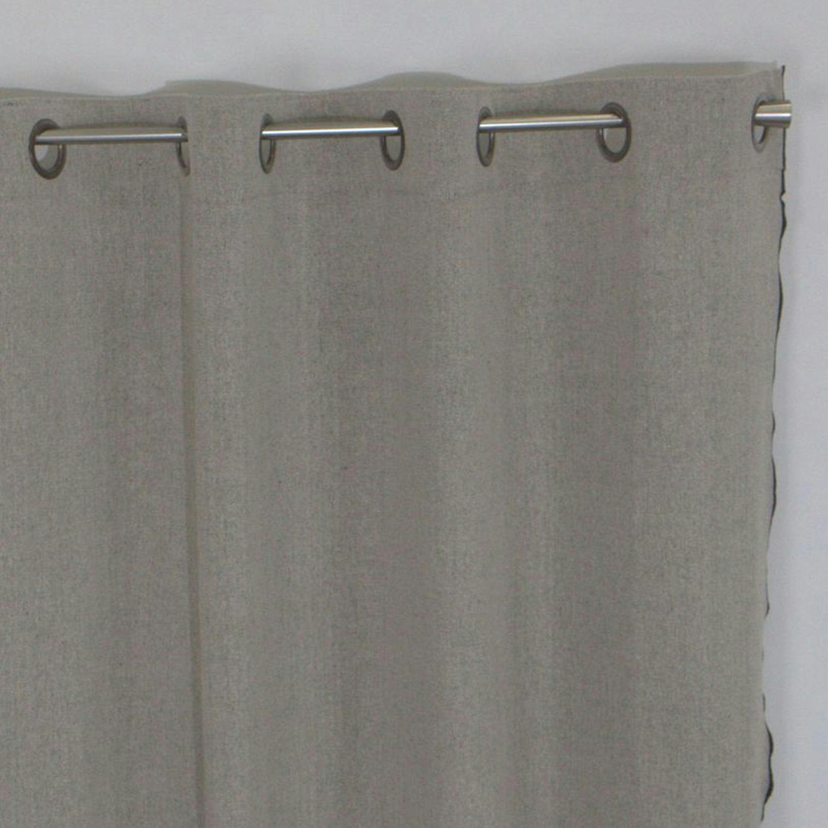 - Rideau tamisant aux surjets apparents coton noir 150x280 cm