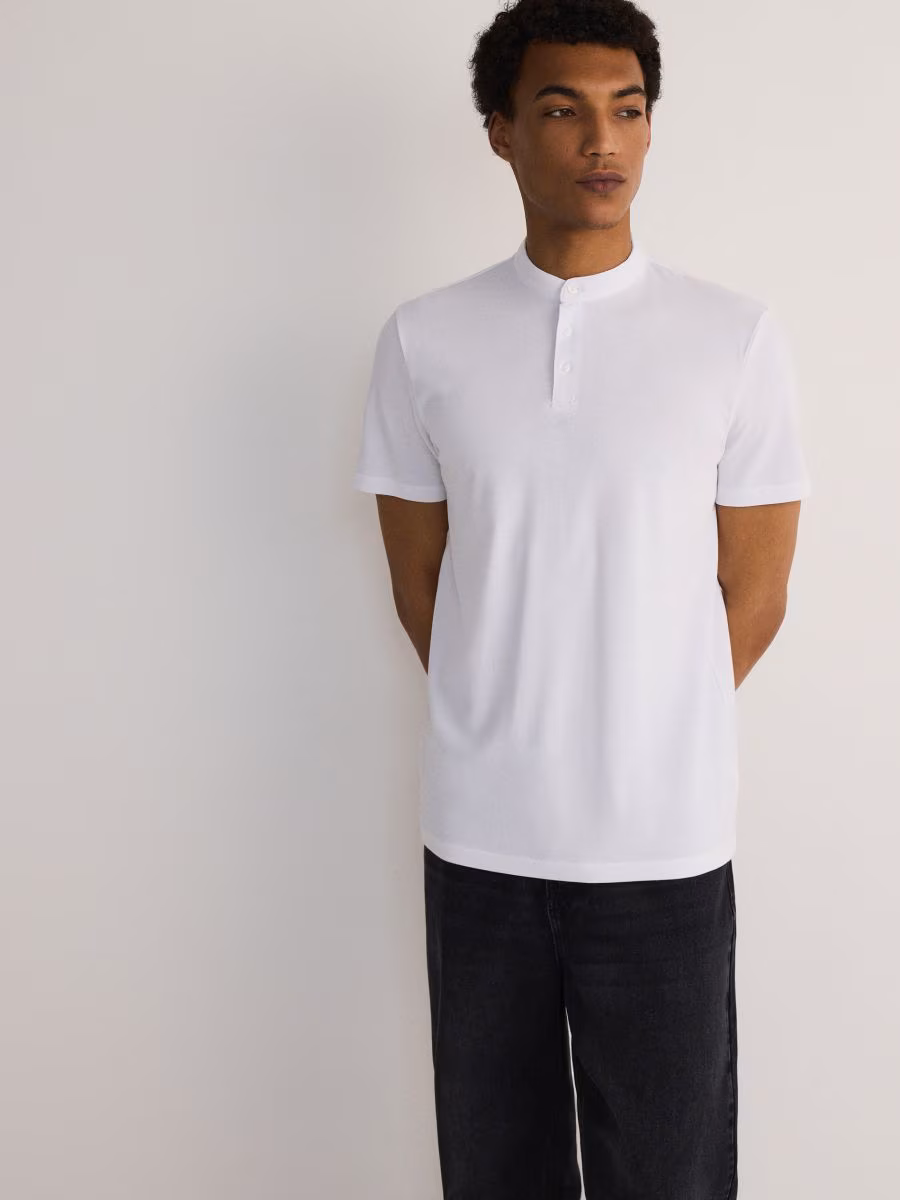 Stand-Up Collar Polo Shirt