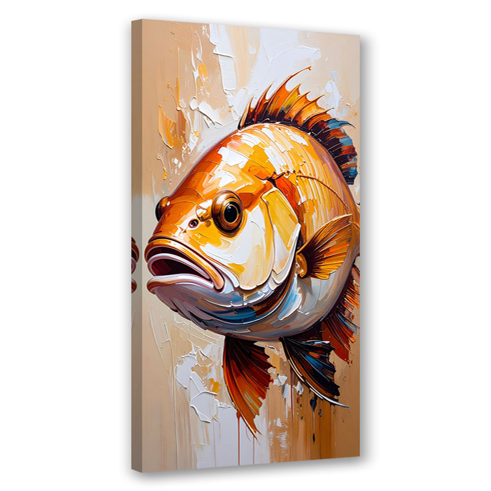 Obraz na płótnie do salonu kuchni restauracji, Ryba imitacja farby 40x80