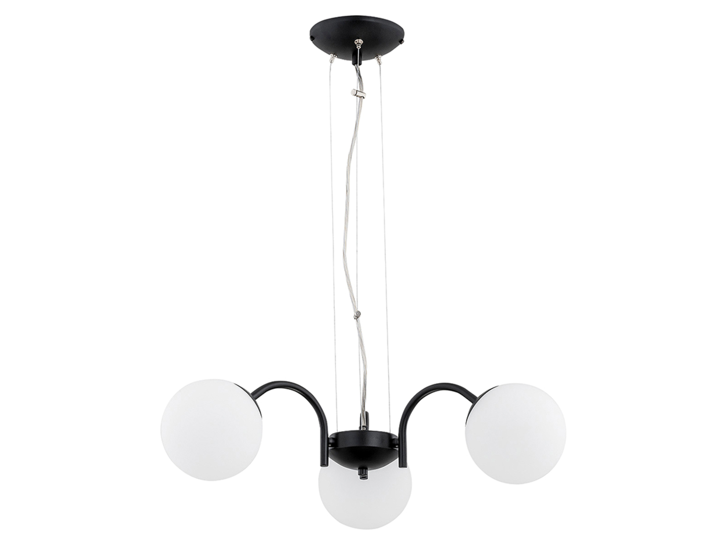 Lampa wisząca Nol 3-punktowa stalowa czarna