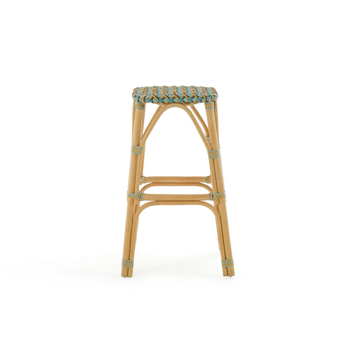 Tabouret de bar tressé et rotin H76 cm, Musette