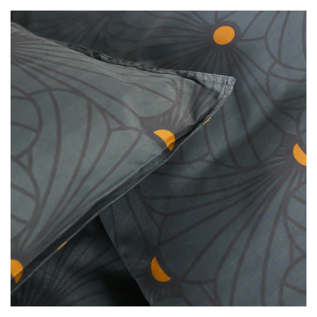 SUNSHINE LAETI - Parure de lit 2 personnes imprimé en Coton Bleu 220x240 cm