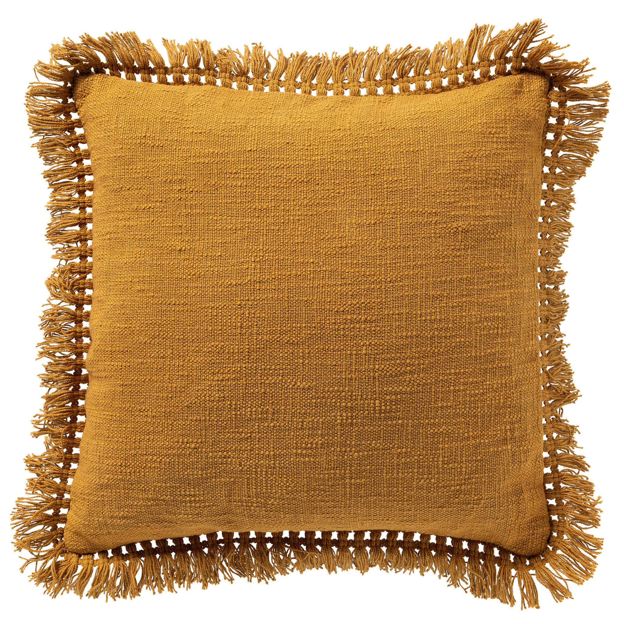 JONNA - sierkussen 45x45 cm - gerecycled - katoen - Chai Tea - geel