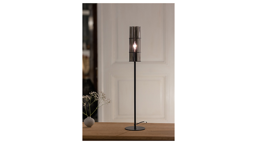 Lampa stołowa Torcia 65 cm metalowa srebrna