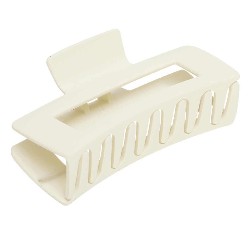 Pince à cheveux rectangulaire unie mate 10x4,5xH4,5cm (4 modèles)