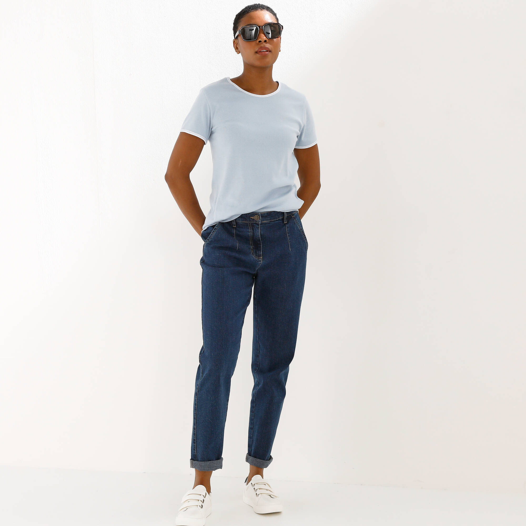 T-shirt bicolore manches courtes