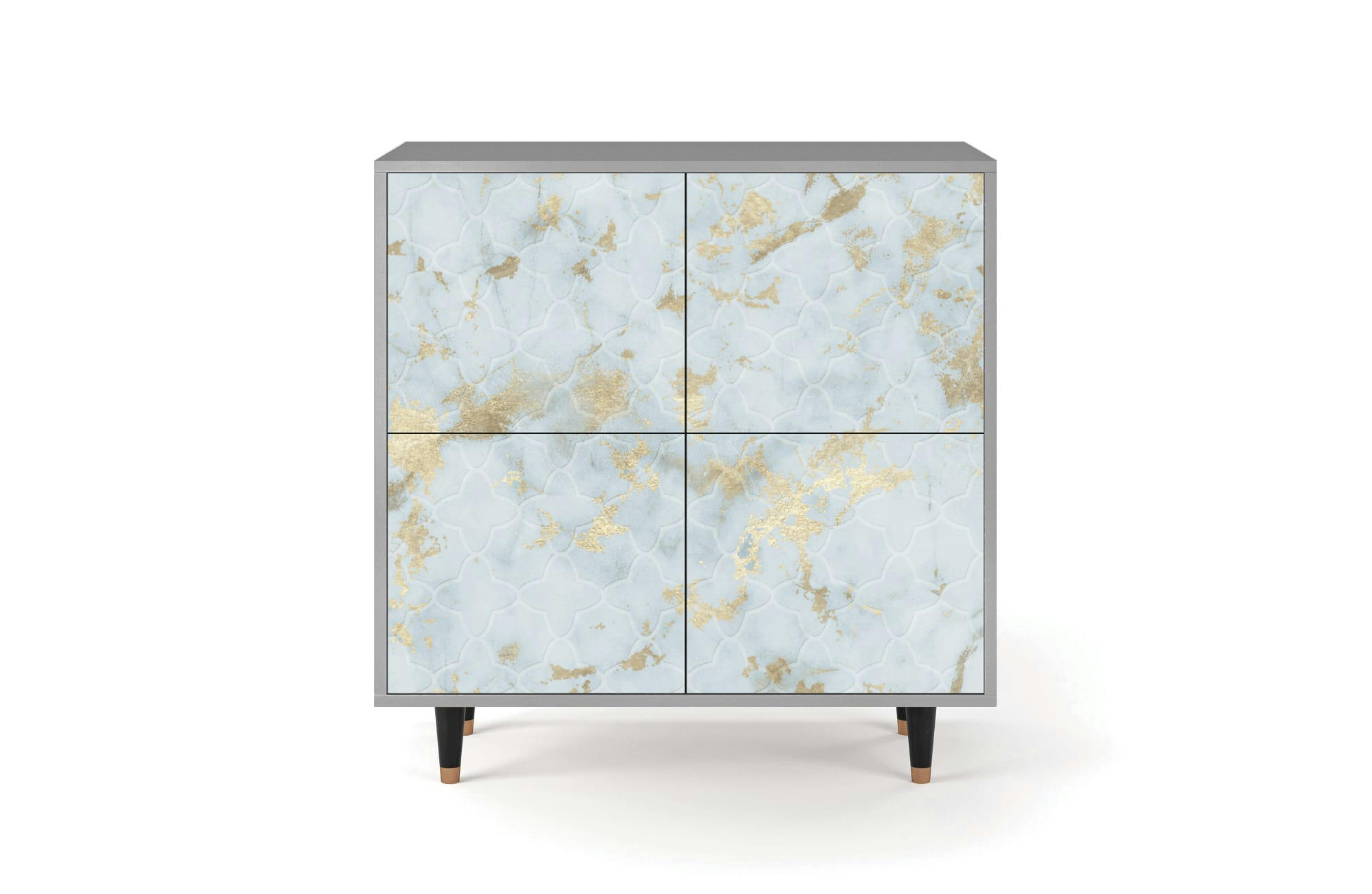 GOLDEN WAVES - Buffet  blanc clair 4 portes L 94 cm