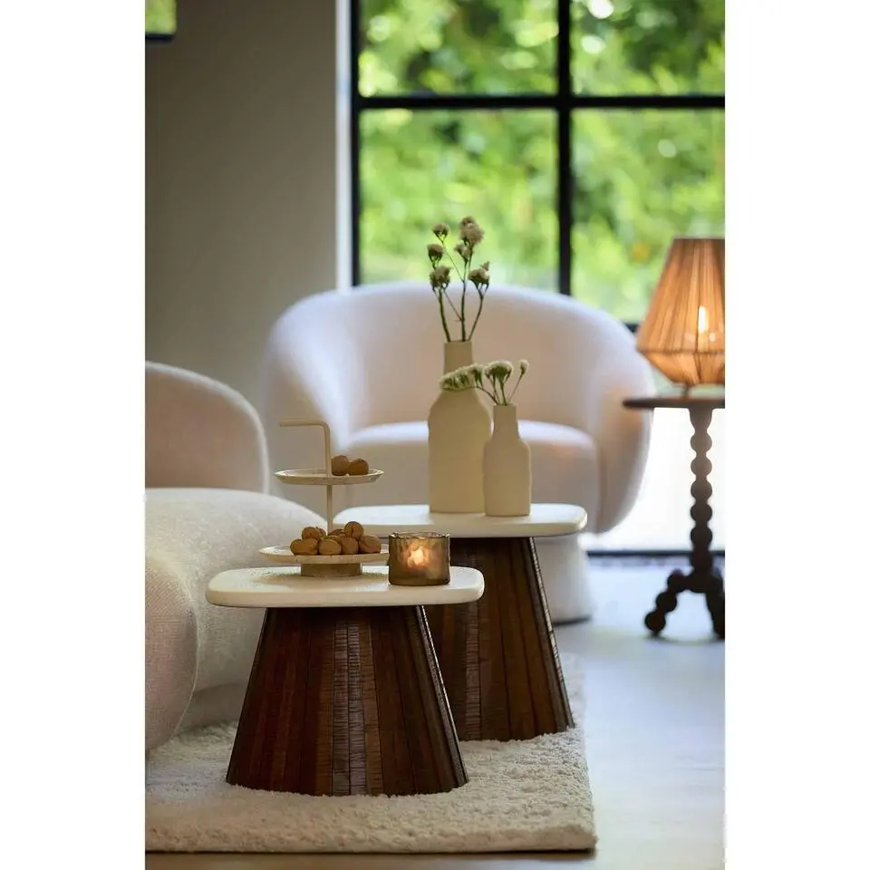 Bijzettafel Okato - Wit - 45x45x40cm