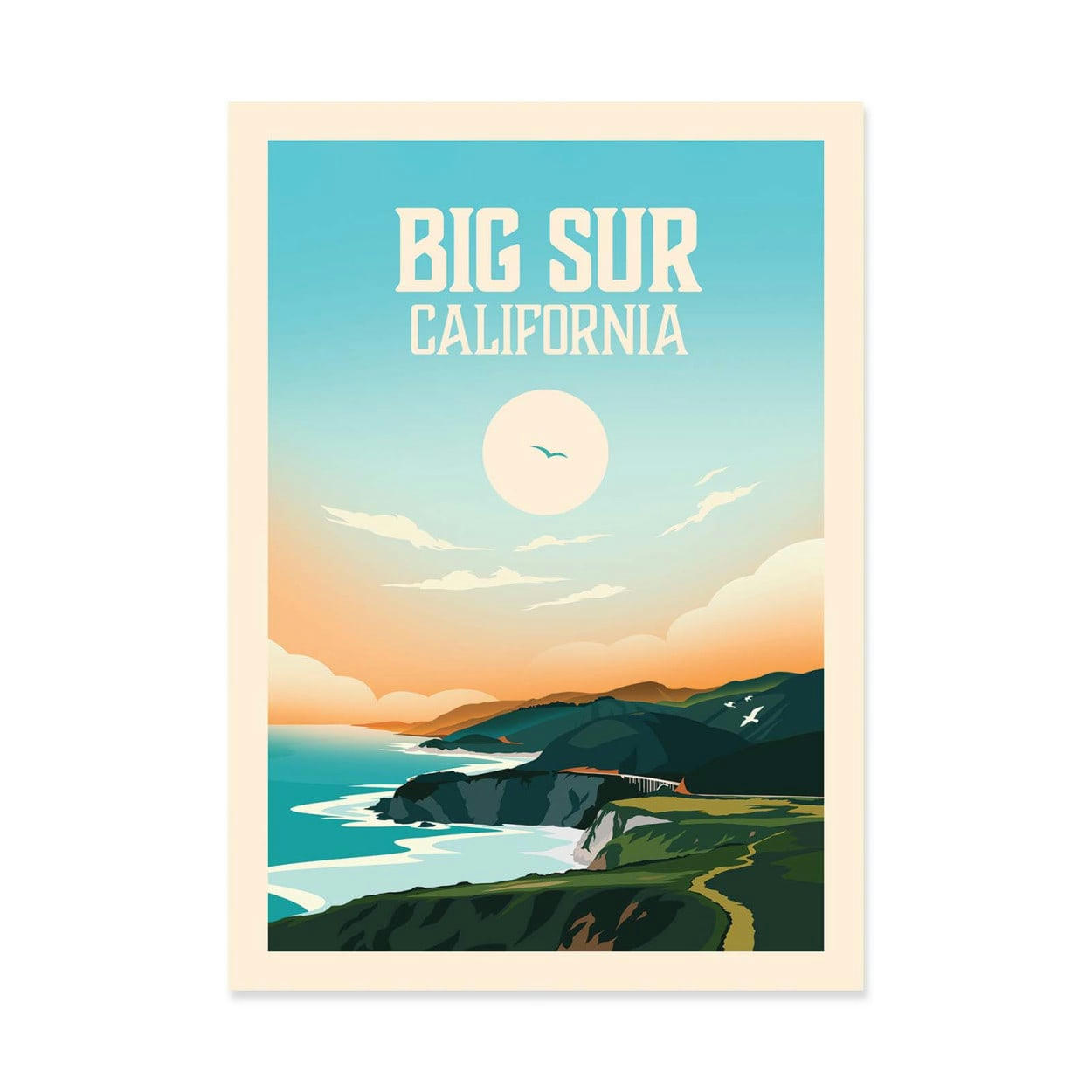 STUDIO INCEPTION - BIG SUR CALIFORNIA - STUDIO INCEPTION - Affiche d'art 30 x 40 cm