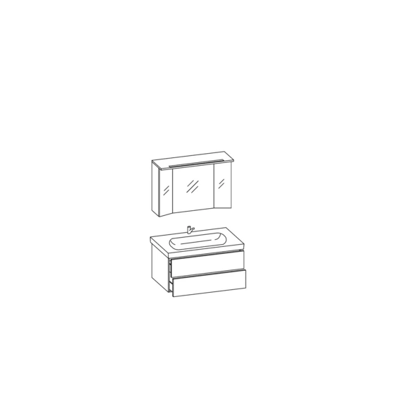 Badmöbel-Set »Trentino«, 3 teilig, modern, mit Spiegelschrank