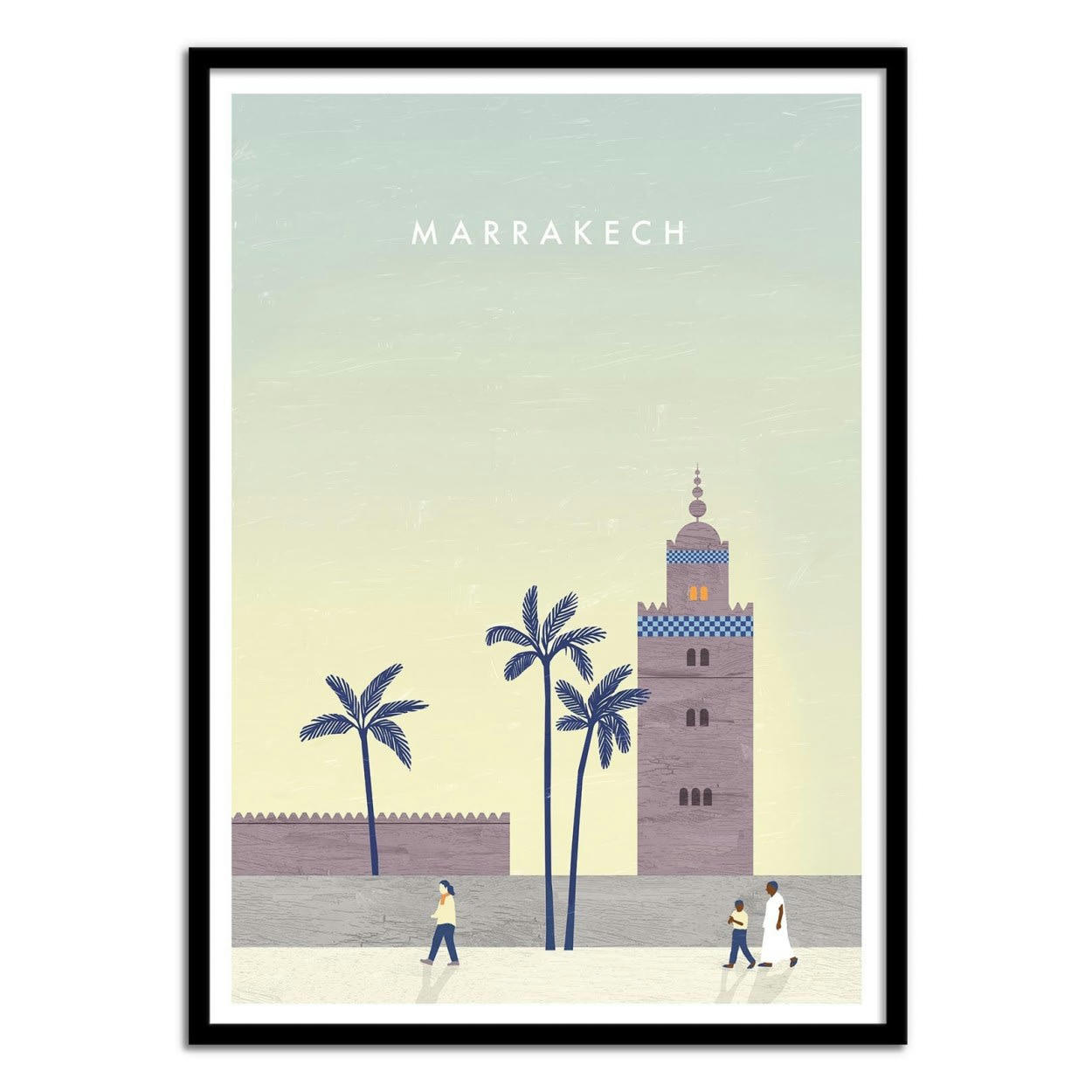 KATINKA REINKE - MARRAKECH - Affiche d'art avec Cadre bois noir - 50 x 70 cm