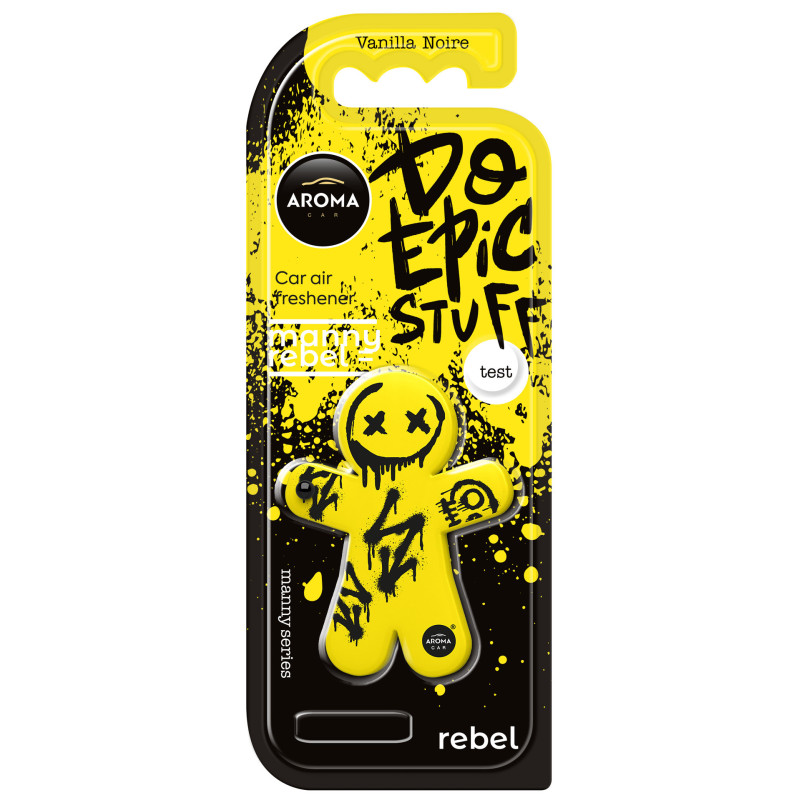 Désodorisant pour voiture Manny Rebel vanilla noire AROMA CAR