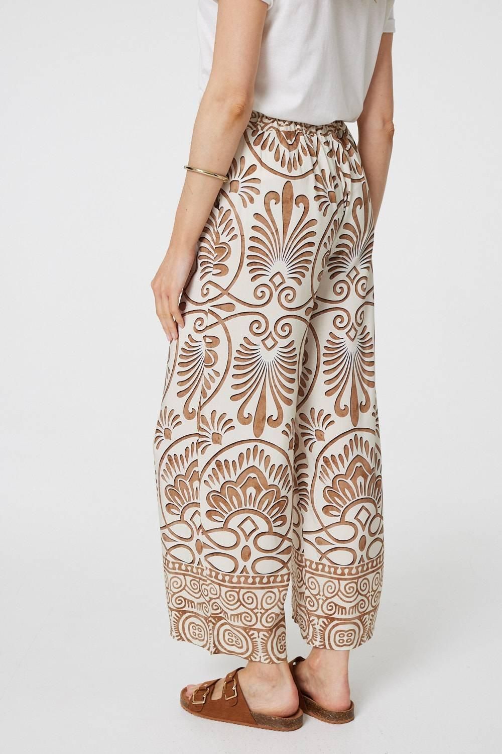 Izabel London Printed High Waist Wide Leg Trousers