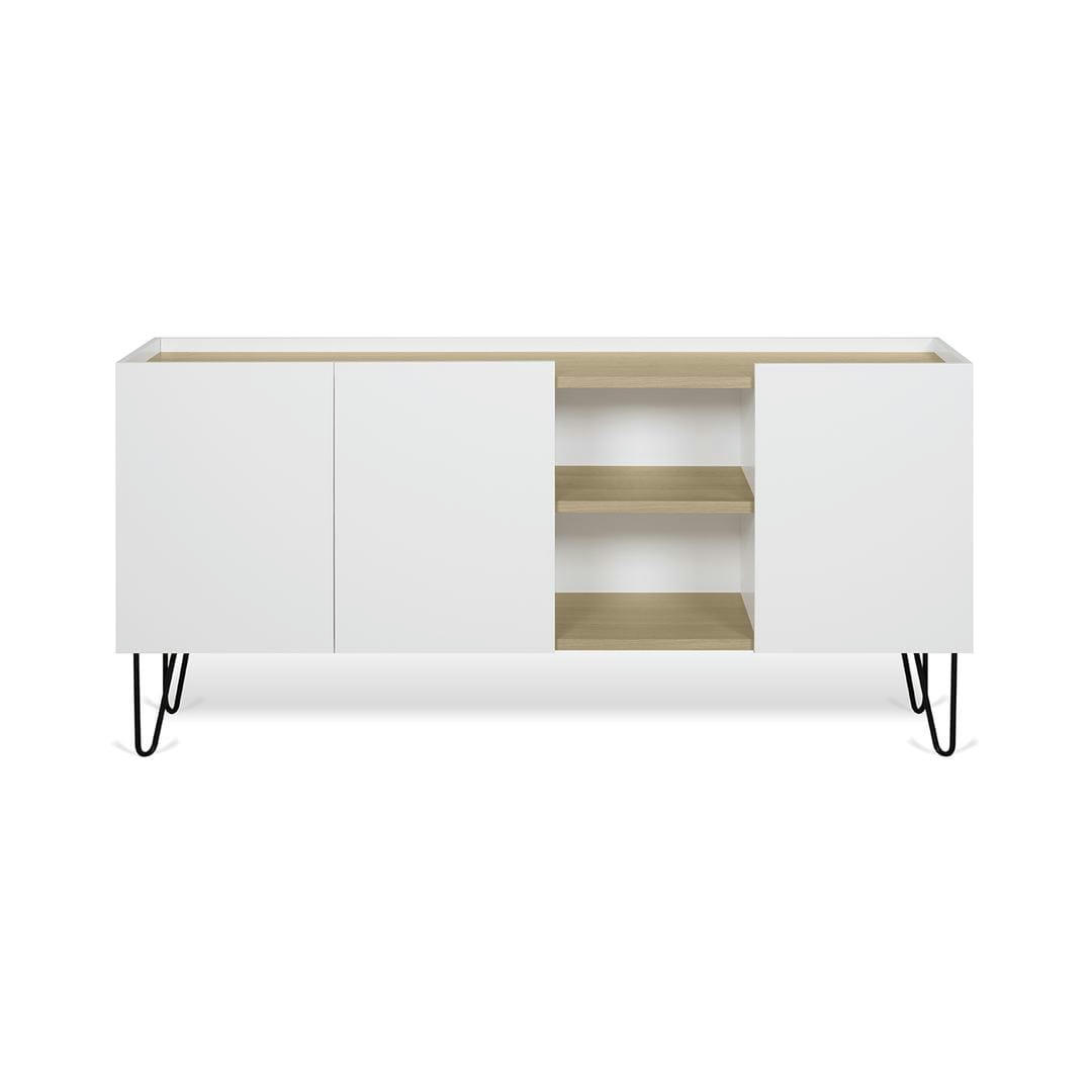 NINA - Buffet  placage chêne clair et blanc