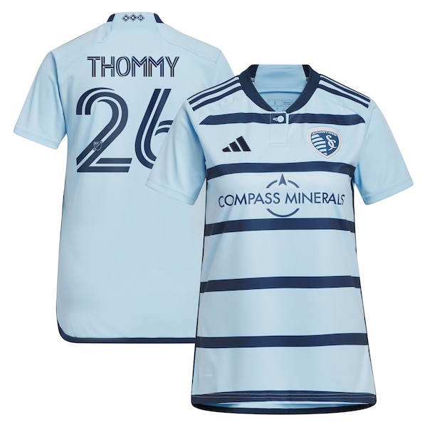 Erik Thommy Sporting Kansas City adidas Women's 2024 Hoops 4.0 Replica Player Jersey – Light Blue