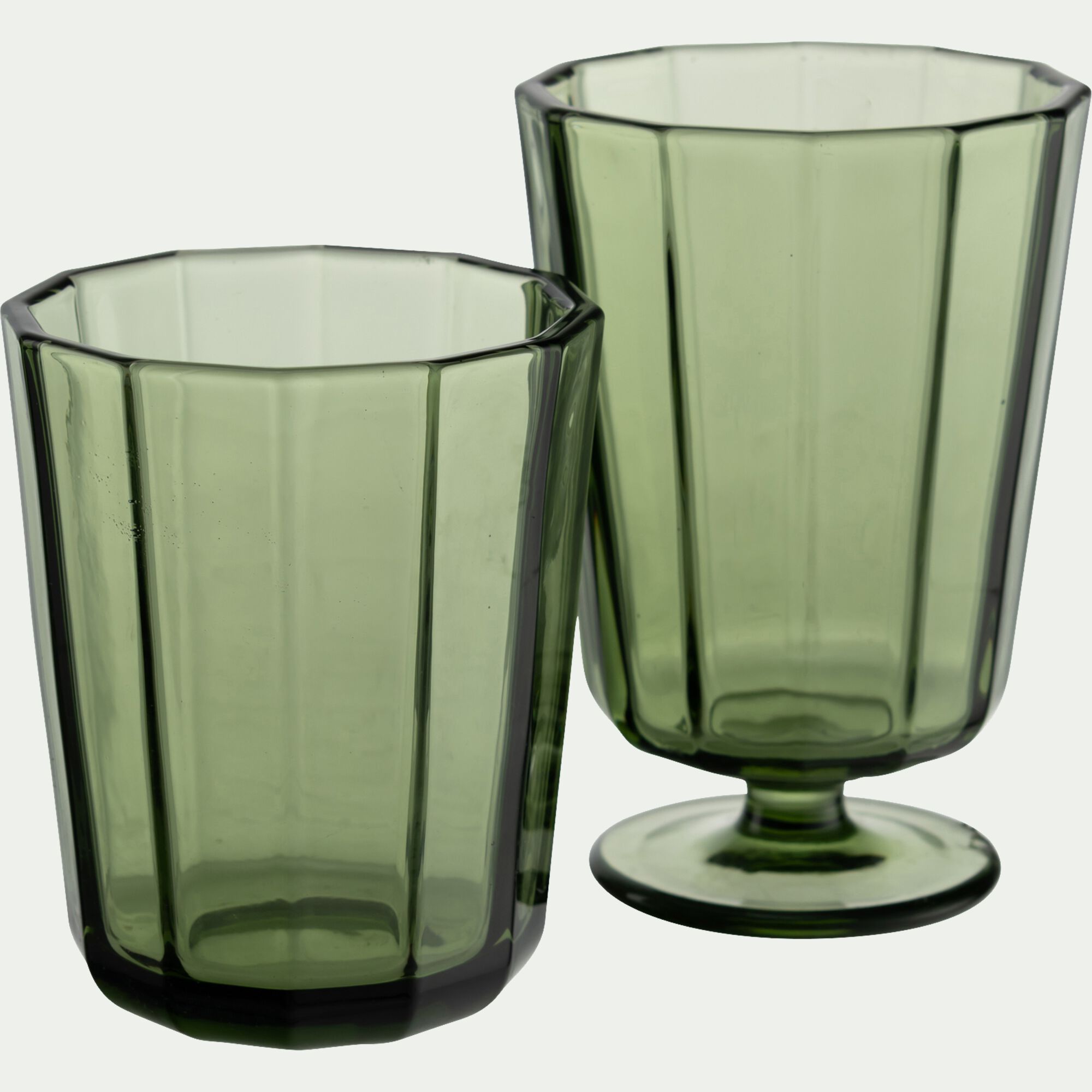 FACETE - Verre à pied en verre 25cl - vert