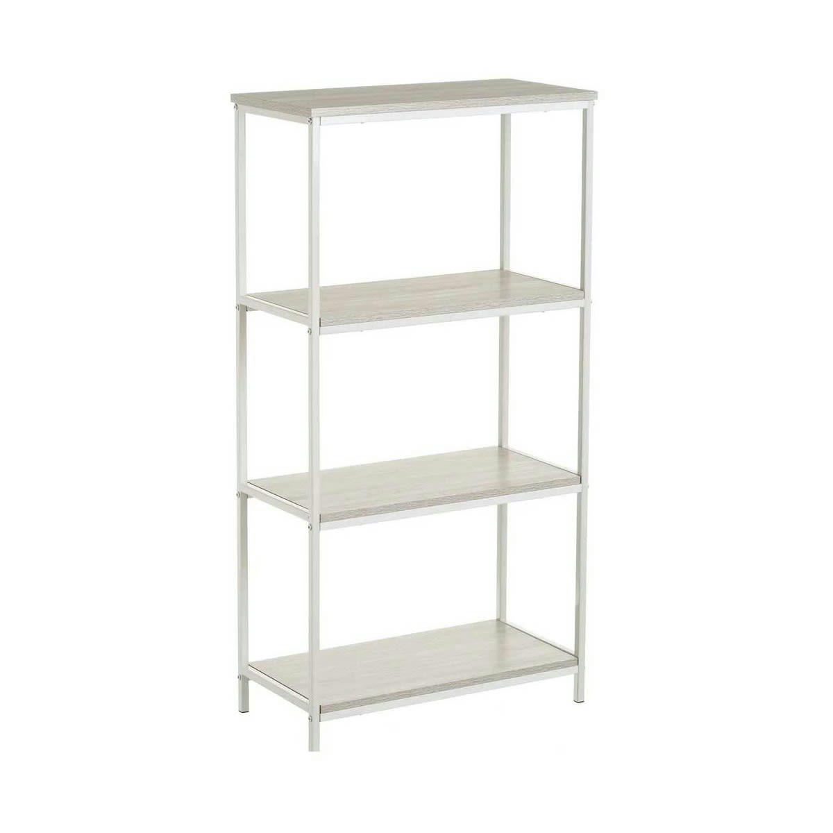 - Étagère en bois et métal blanc 4 plateaux - 60x30x116cm