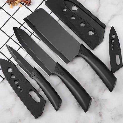 NNEOBA 3-Piece Stainless Steel Kitchen Knife Set &ndash; Non-Slip Handle & Multipurpose Design
