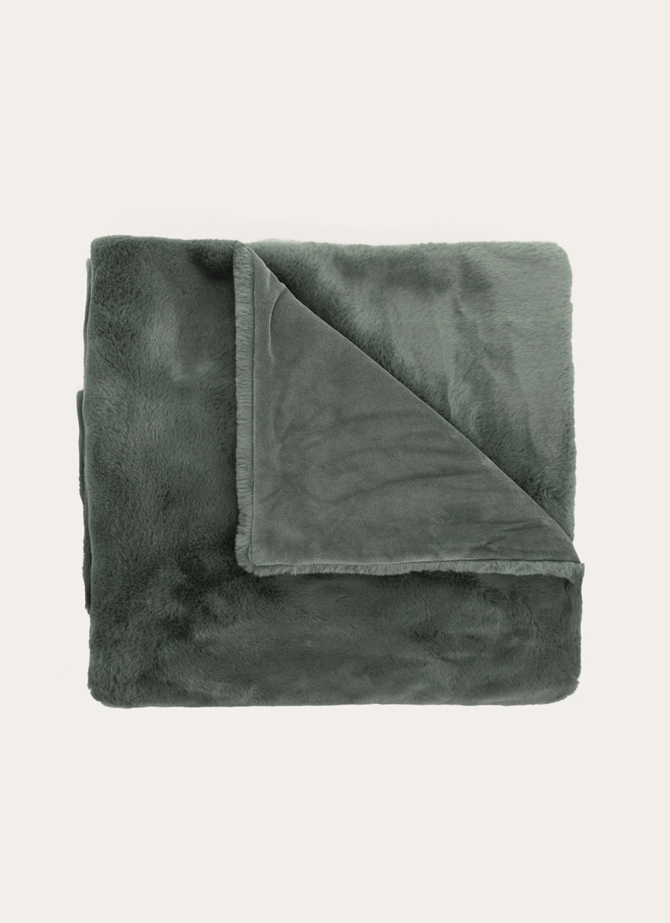 PLAID EN FAUSSE FOURRURE VERT