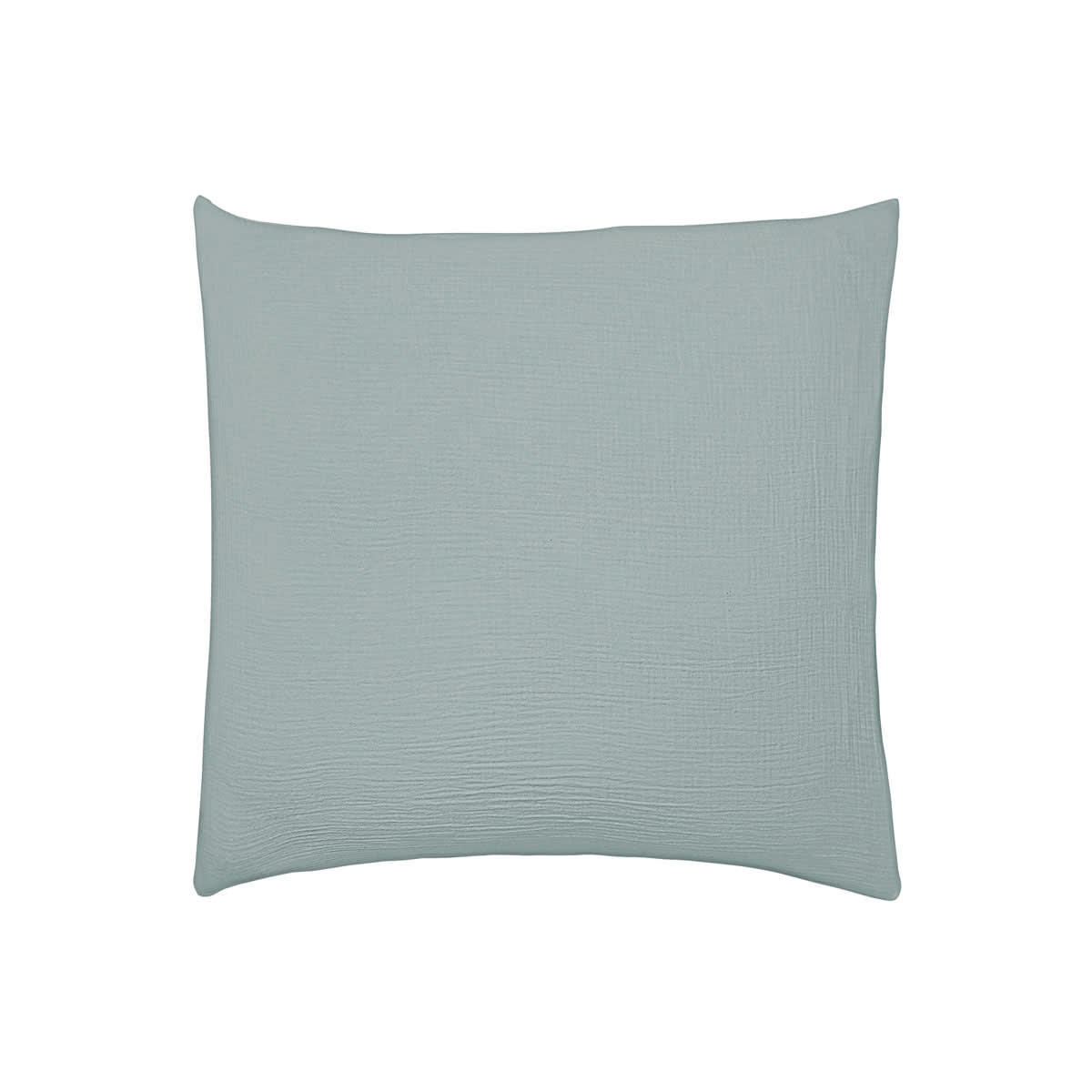 TENDRESSE - Taie d'oreiller uni en gaze de coton vert 65x65