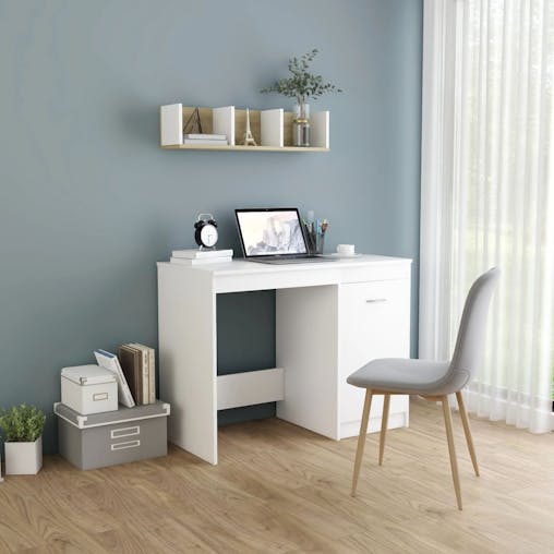 NNEVL Desk White 100x50x76 cm Chipboard