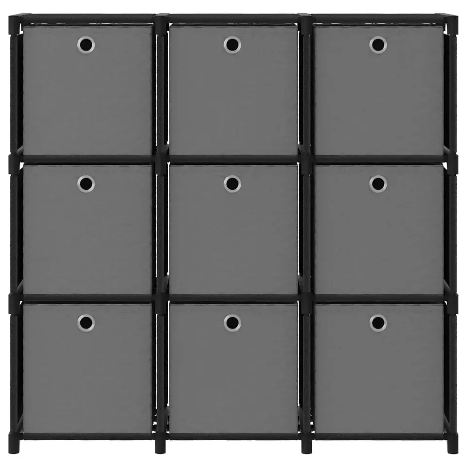 vidaXL - Opbergkast - Zwart - Stof - 9-vaks