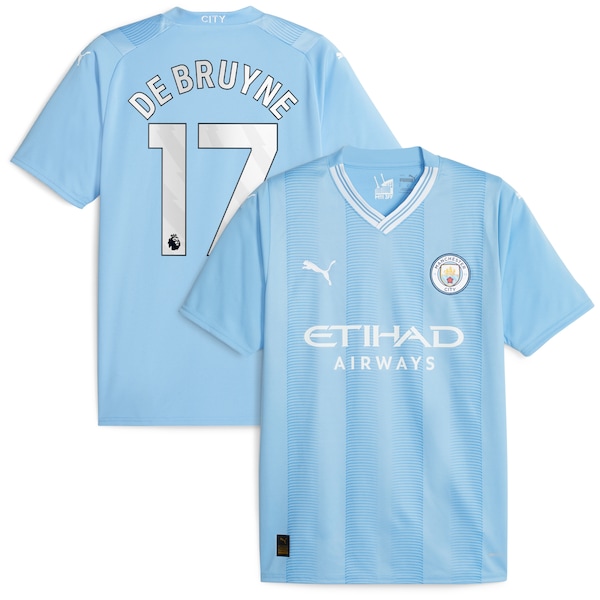 Kevin De Bruyne Manchester City Puma 2023/24 Home Replica Player Jersey - Sky Blue