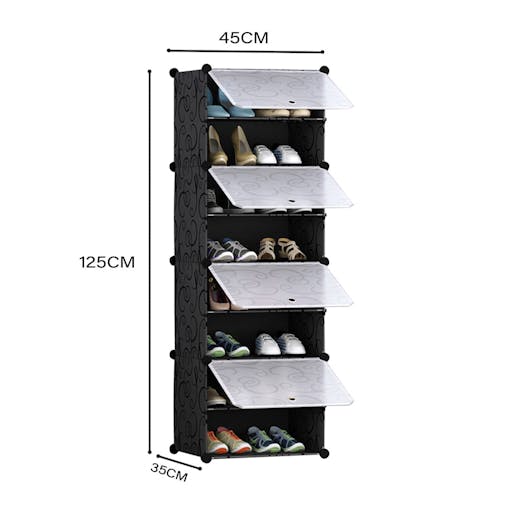 SOGA 8 Tier Shoe Rack Organizer Sneaker Footwear Storage Stackable Stand Cabinet Portable Wardrobe with Cover